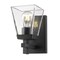 Z-Lite Lauren Wall Sconce, 1-Light, 5 In.W x 6.5 In.L x 8.5 In.H, Matte Black/Clear 819-1S-MB - alternate 2